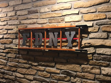 Load image into Gallery viewer, Wooden Ladder with laser cut letters and thin red line