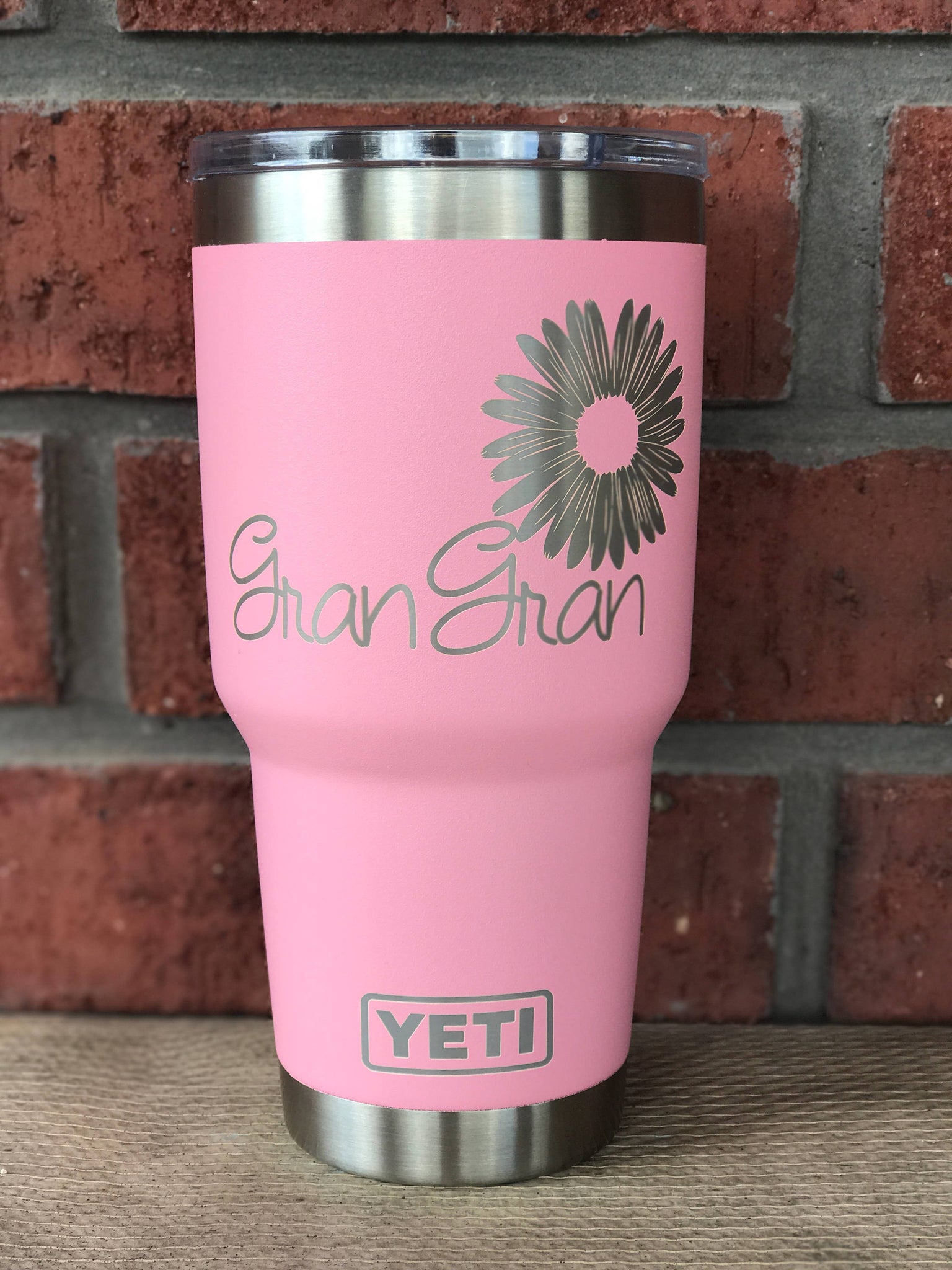 30oz Inside Floral Monogram Laser Engraved on a Yeti Tumbler With Magslide  Lid. Multiple Colors Available 