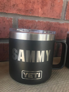 Pre-Coated YETI 14 oz MUG  with laser engraved monogram or image